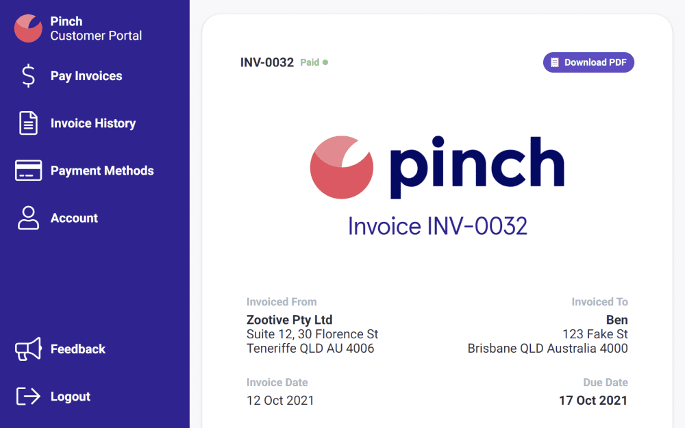 Pinch Software - Pinch Invoicing