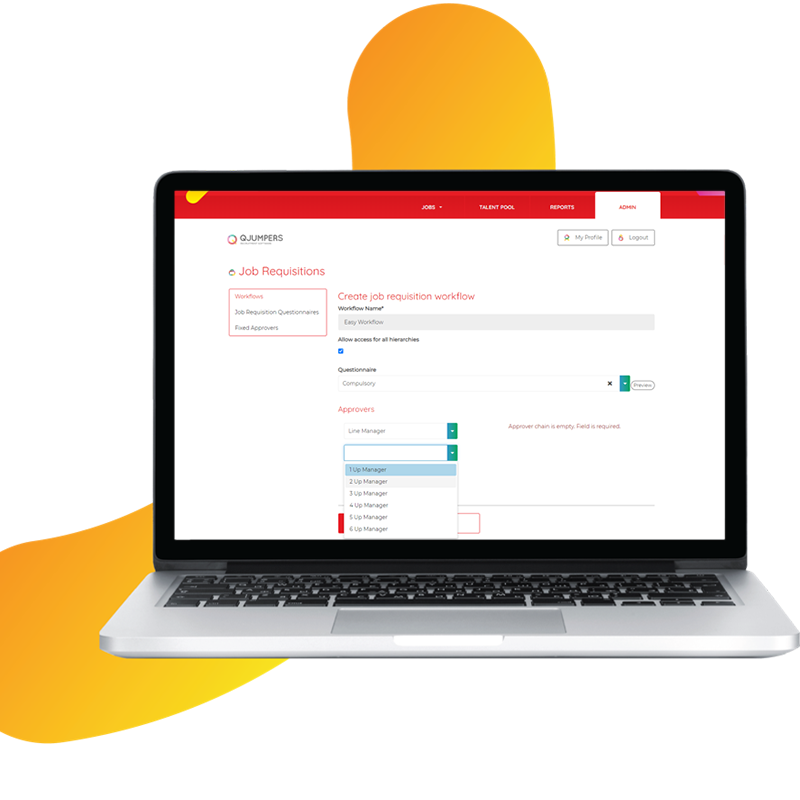 QJumpers Applicant Tracking Software - Customizable job requisition workflows.