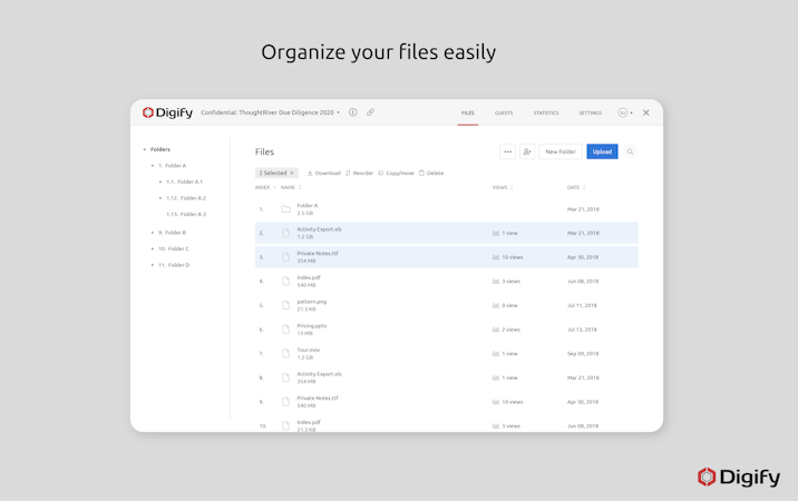 Digify screenshot: Digify Data Rooms