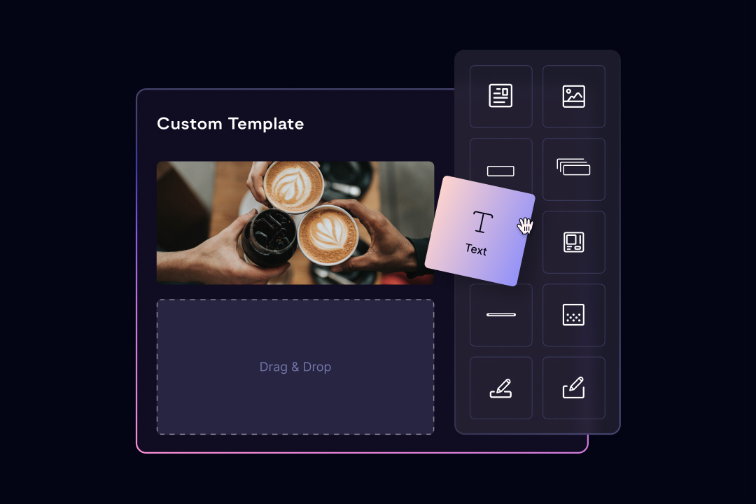 Drag-and-drop feature for customized communication templates