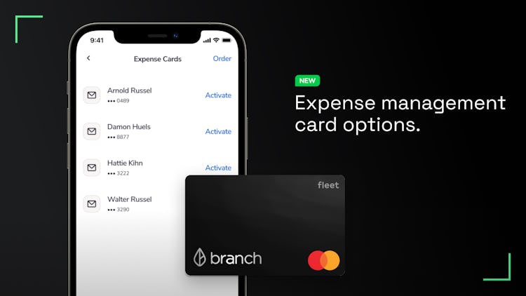Branch screenshot: Expense cards