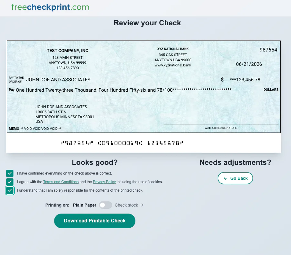 Check Required Features Free Check Print Pricing, Reviews & Features - Capterra Canada 2026