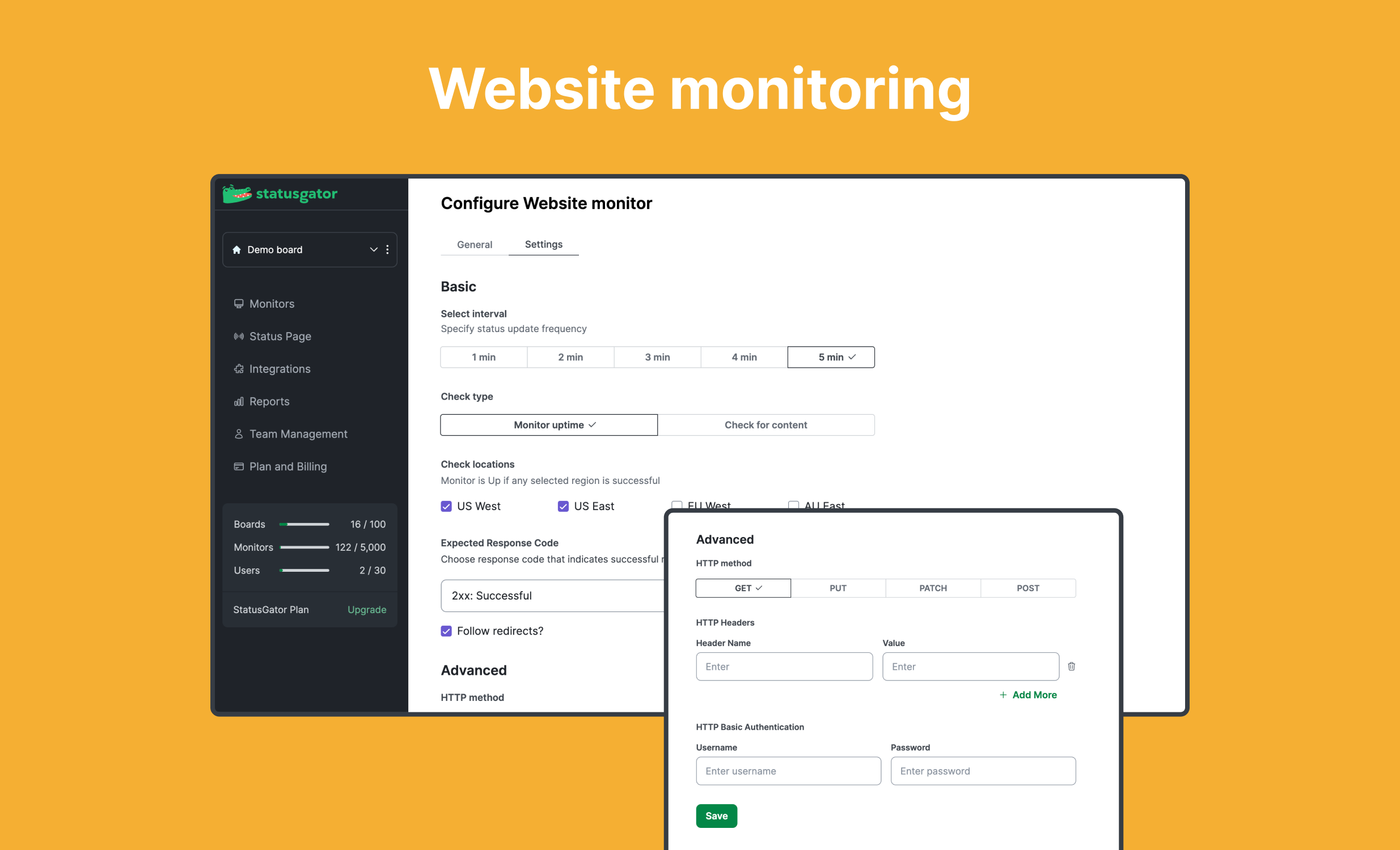 StatusGator: Website monitoring