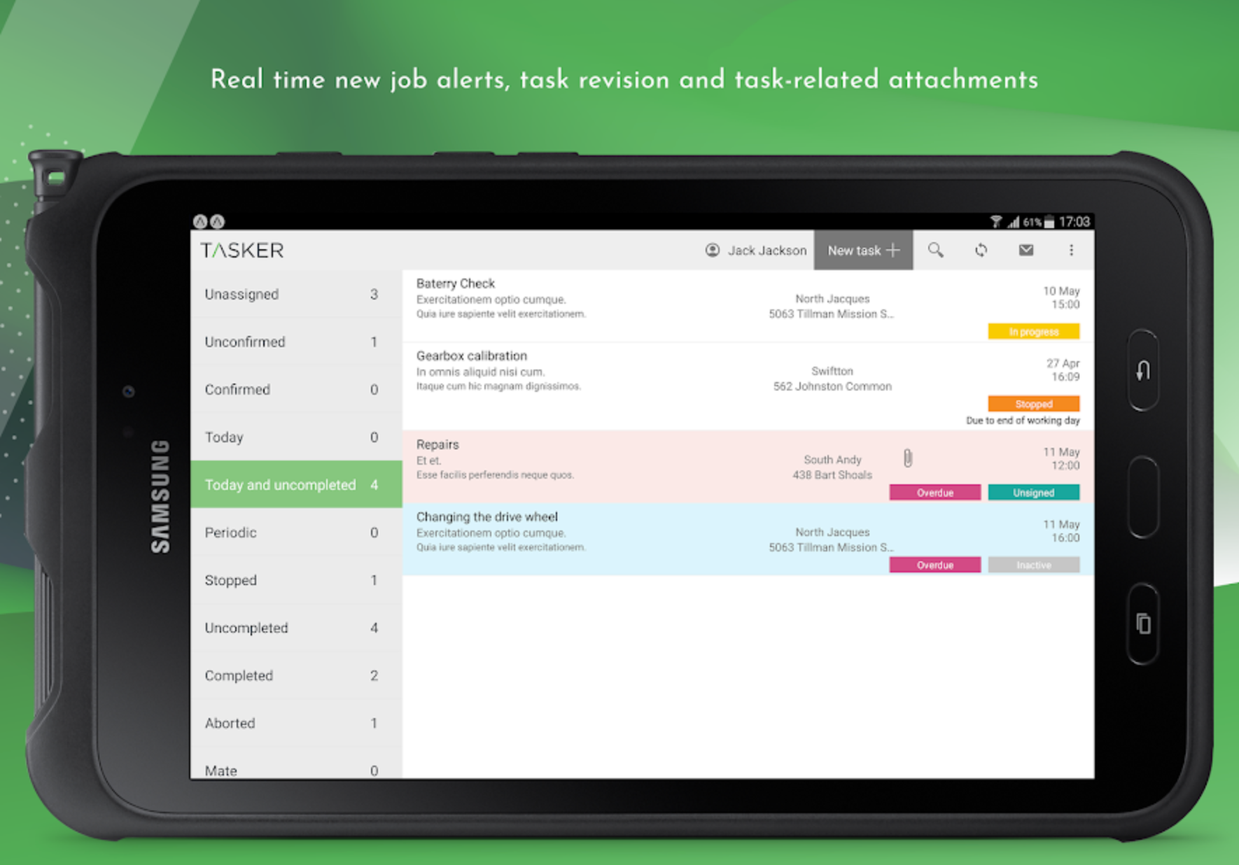 Get new job alerts in real time, as well as task revision and task-related attachments