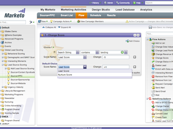 Marketo Engage Software - Lead scoring tool