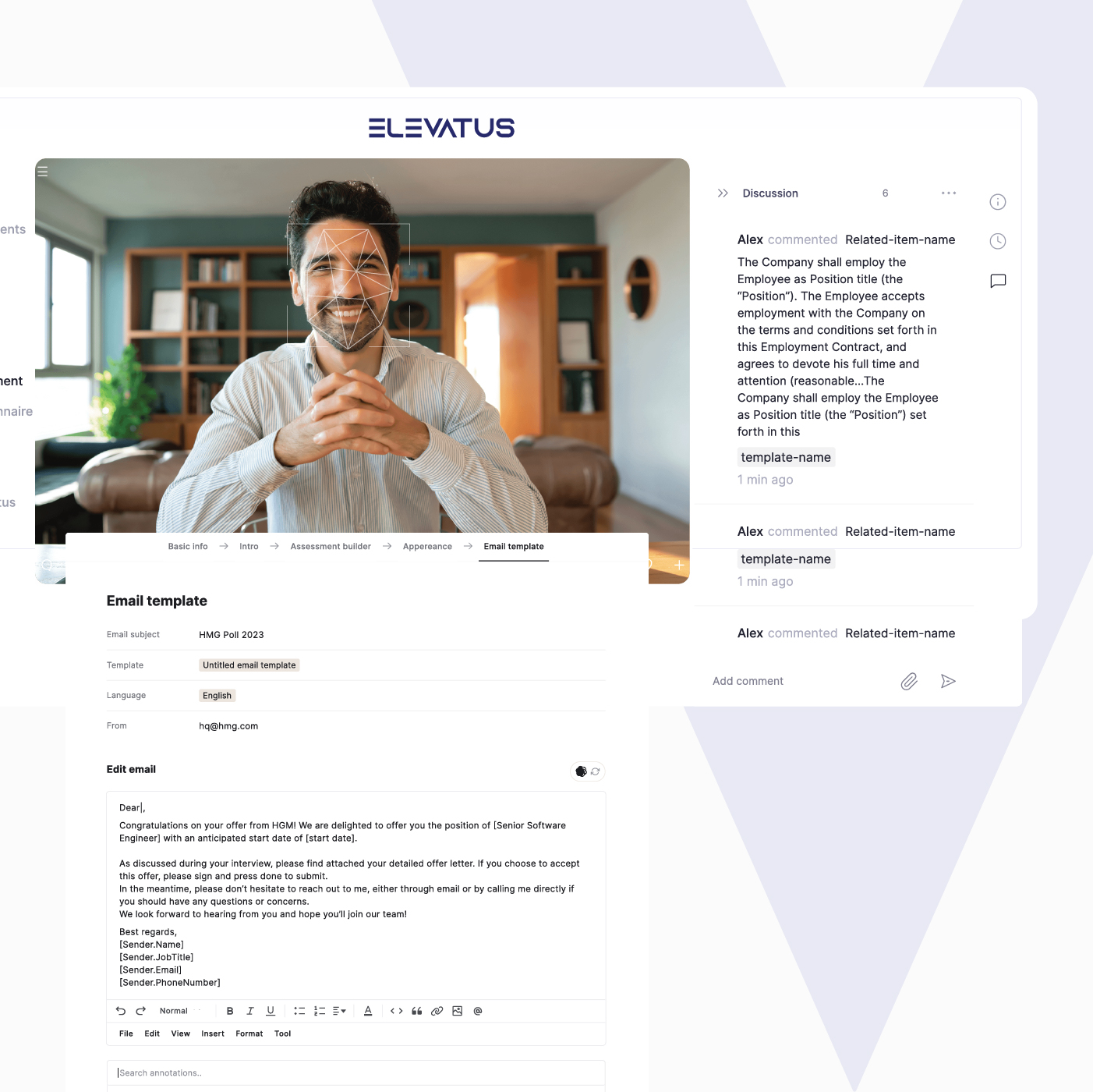 Communicate with your teammates and candidates from one tab only. Sync your email with our Gmail or Microsoft Outlook integration, to keep communication flowing in real-time.
