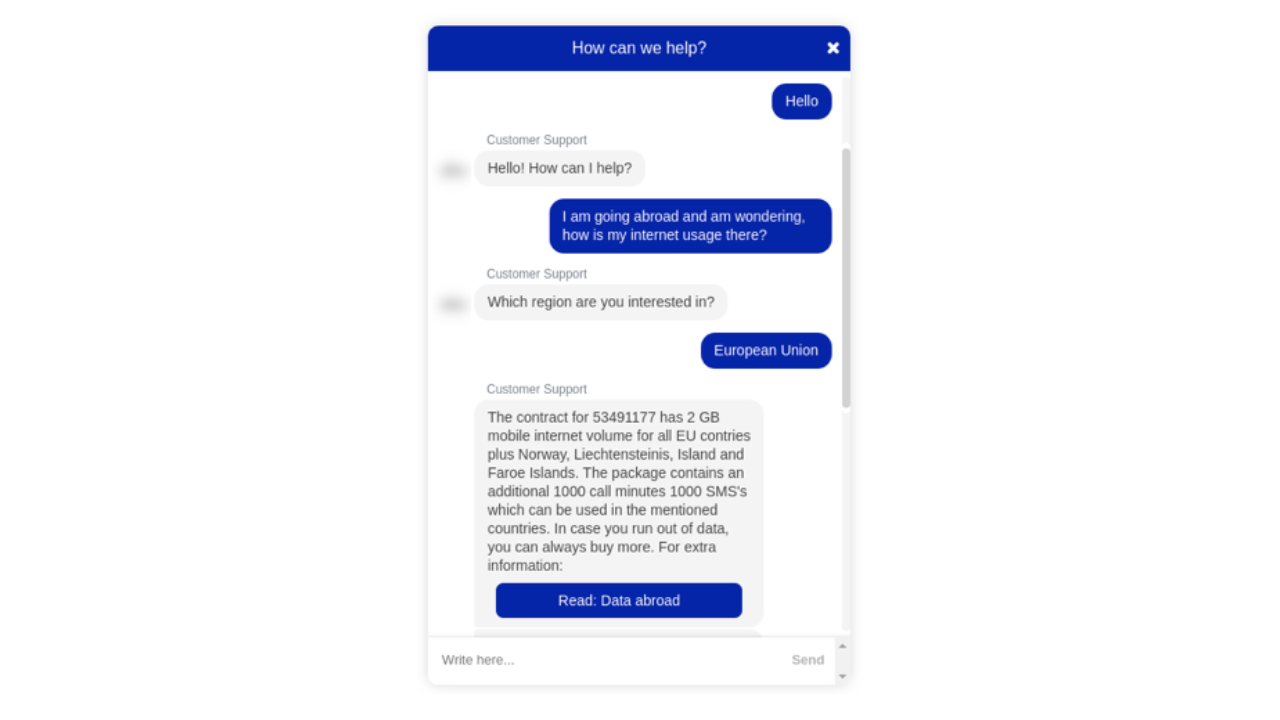 Titan Chatbot screenshot