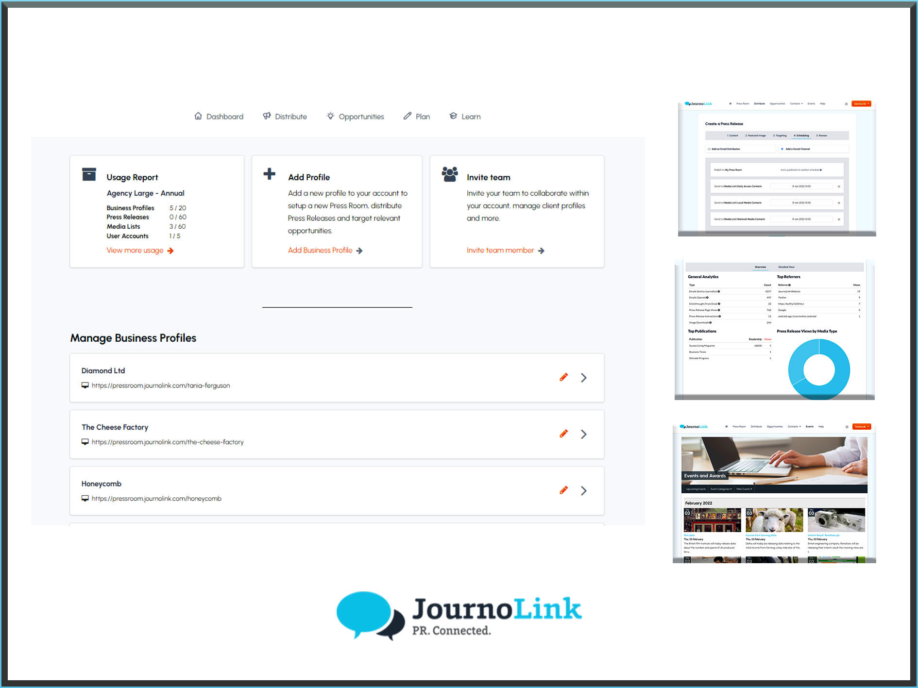 JournoLink screenshot: JournoLink for agencies and freelancers