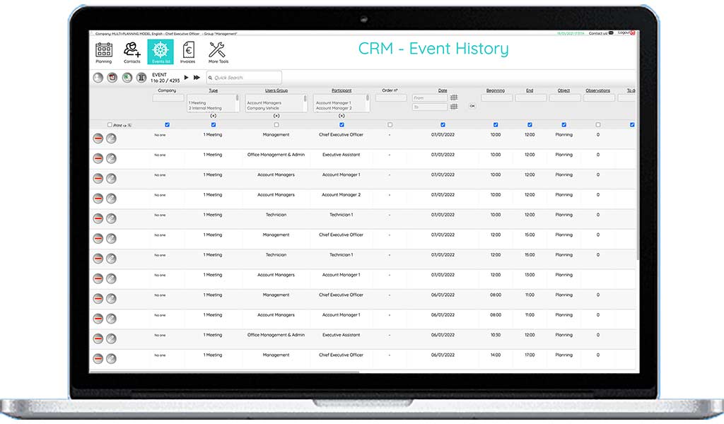 CRM for Event Tracking
