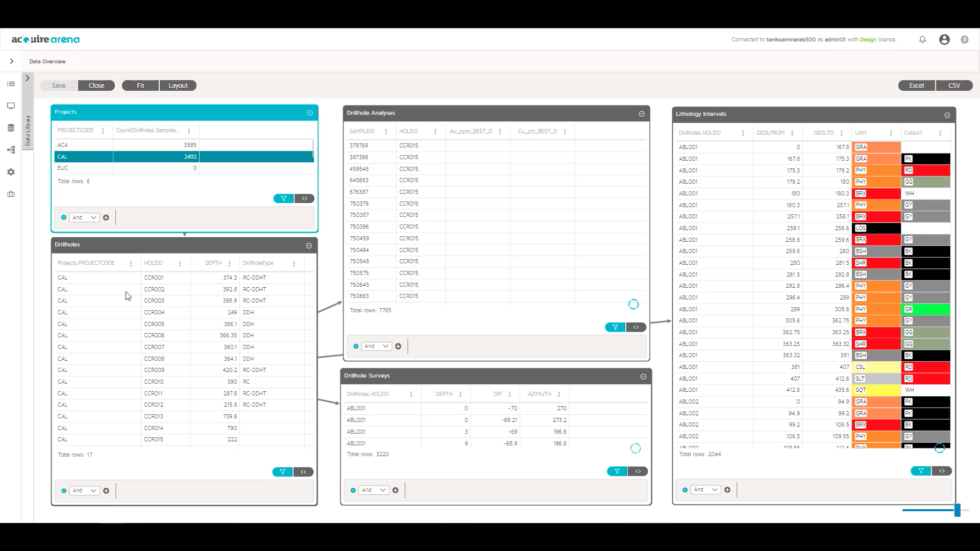 GIM Suite screenshot: Create complex data queries
Rapidly construct complex queries and access your geological information with a new, interactive data discovery interface. 