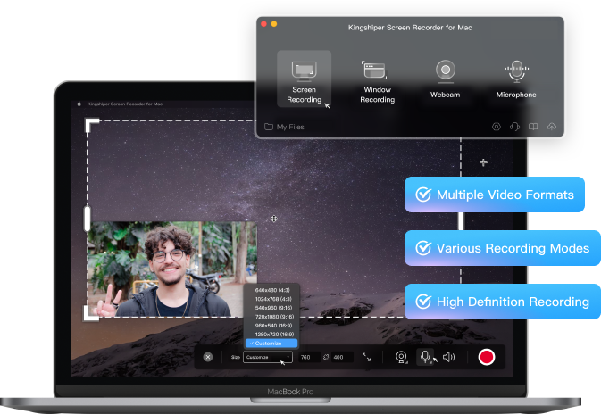 Kingshiper Screen Recorder for Mac Software - Various Recording Modes