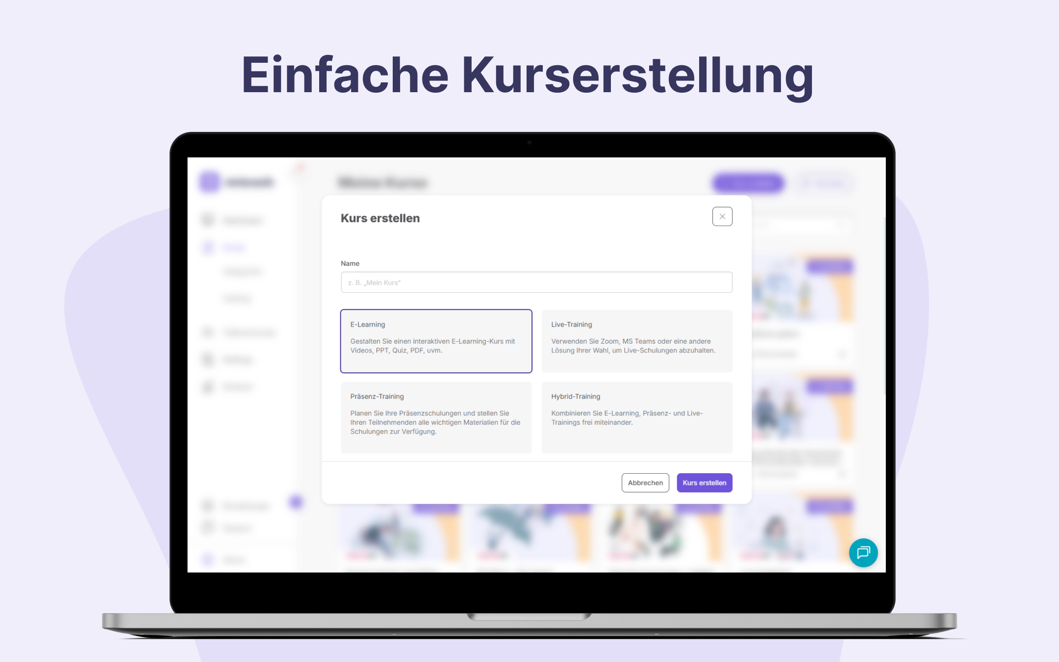 reteach screenshot: Einfache Kurserstellung in multimedialen Formaten mit reteach
