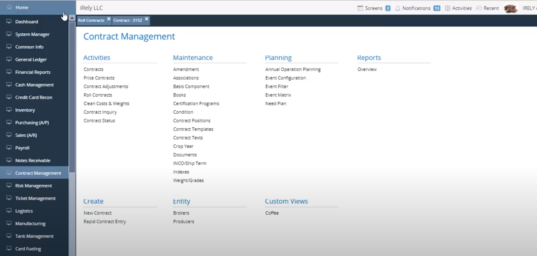 iRely i21 contract management