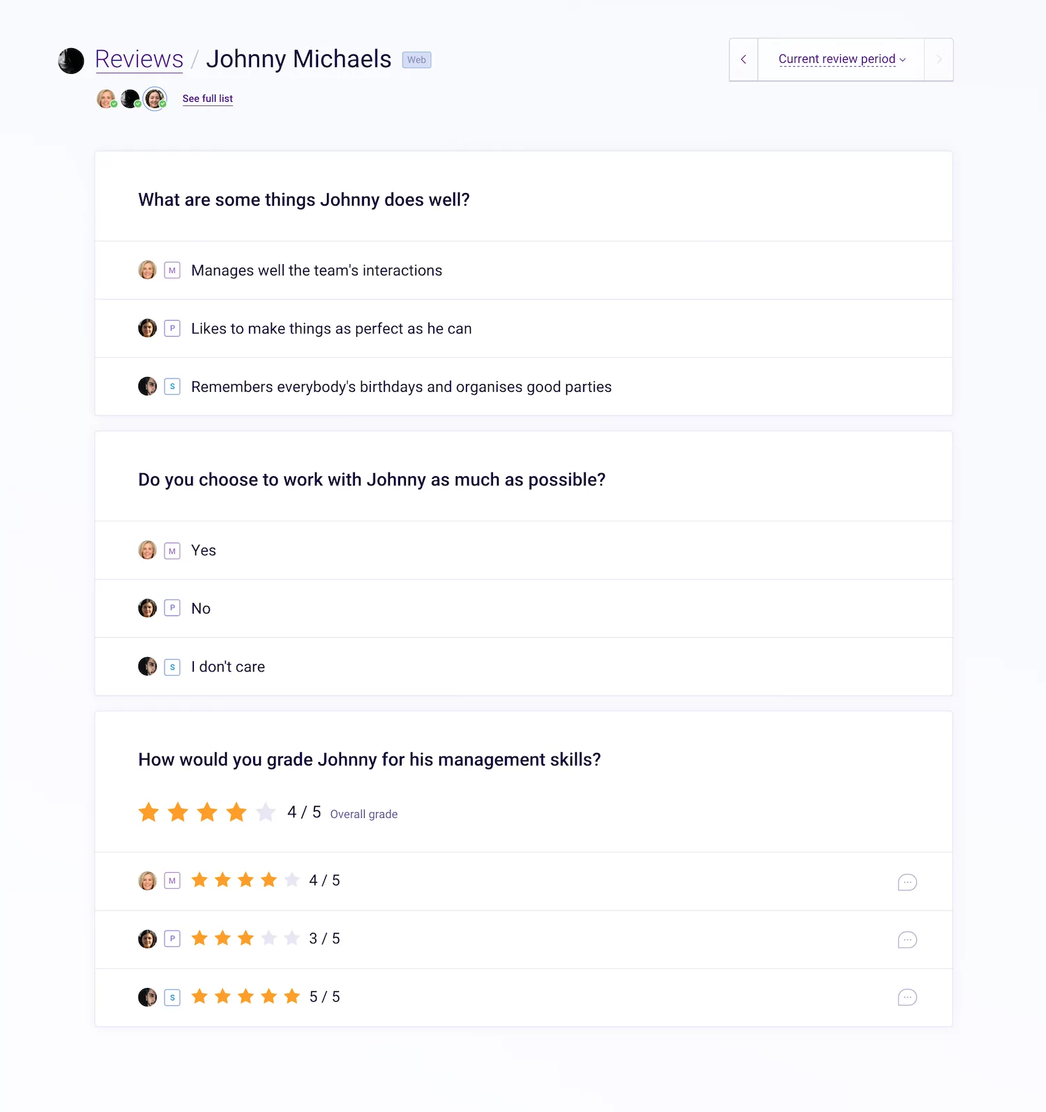 eLeaP People Success Platform feedback