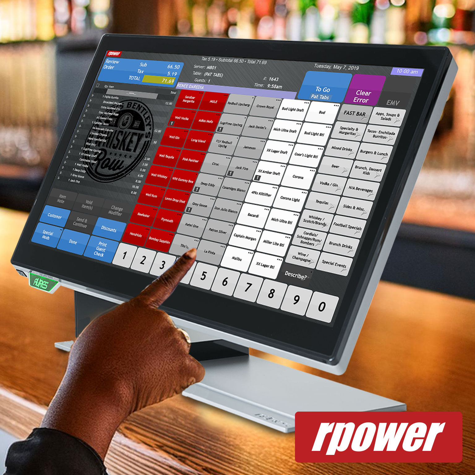 RPOWER screenshot: RPOWER POS sleek terminal display