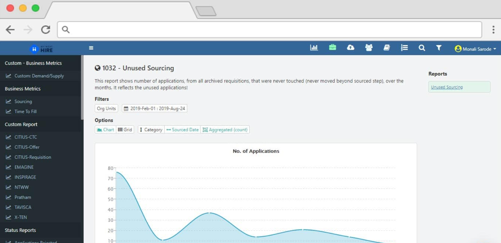 MyNextHire screenshot: MyNextHire reports