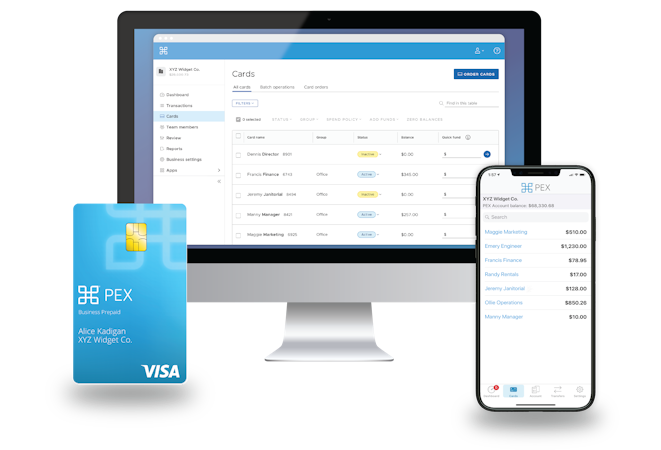 PEX screenshot: The PEX platform integrates across desktop and mobile environments, linked to your PEX card.