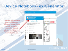 FacilityONE Software - The device notebook allows all of its associated information and notes to be attached, viewable when clicked