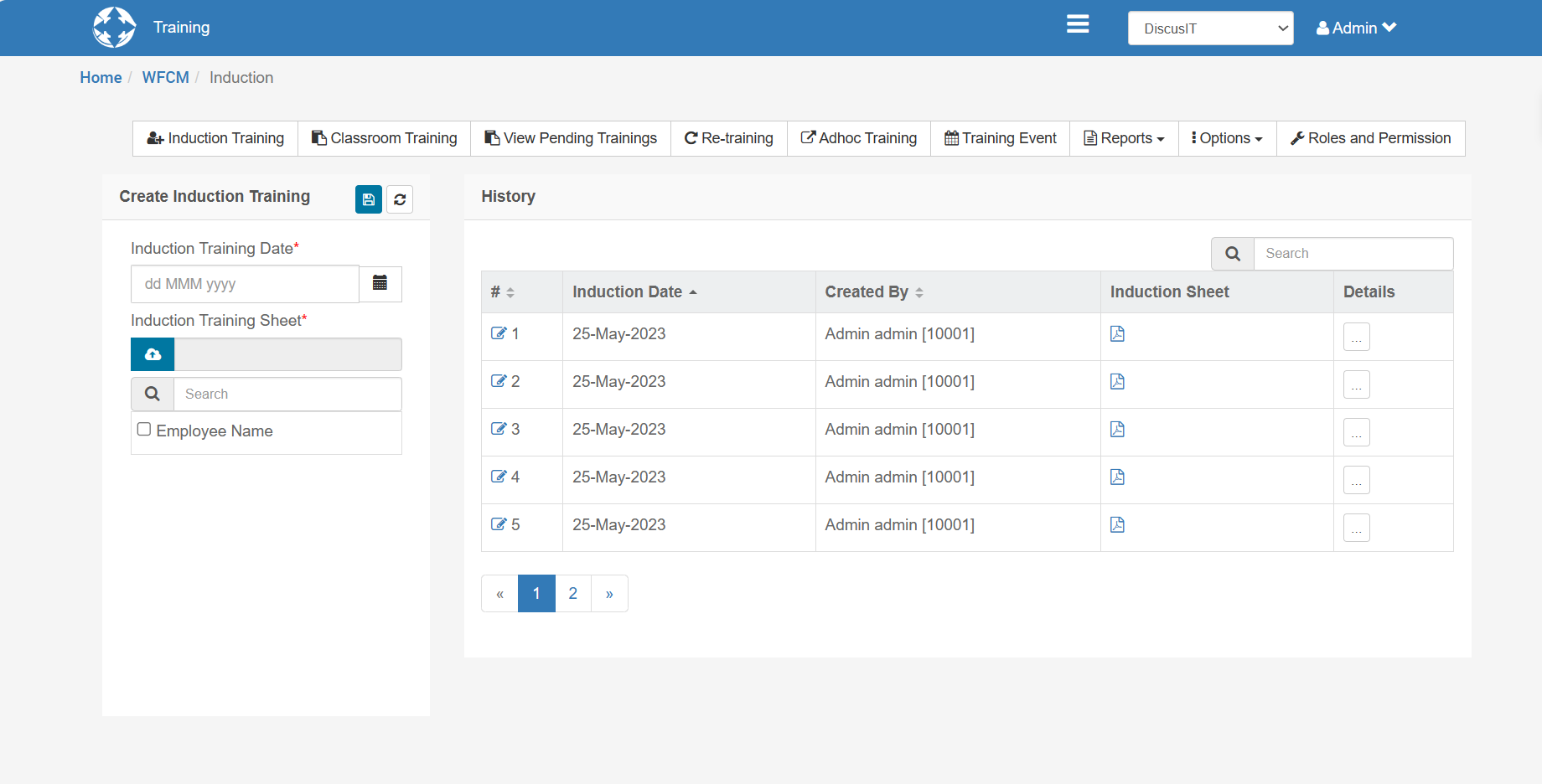 Discus Training Manager screenshot