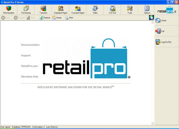 Retail Pro screenshot: Retail Pro dashboard