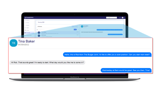 PeopleMatter Software - Hourly candidates are 3x more responsive to text messages. PeopleMatter allows managers to text via their PeopleMatter app or desktop, keeping candidates engaged and informed throughout the hiring process.