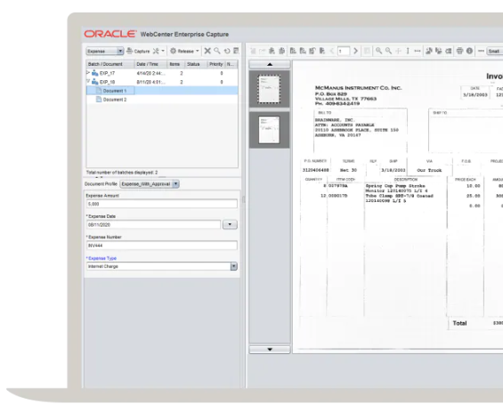 Oracle WebCenter Content
forms recognition