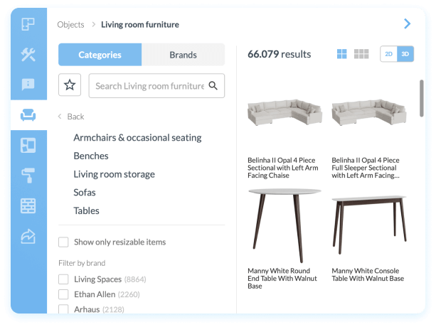 Floorplanner Software - Decorate your room with real products