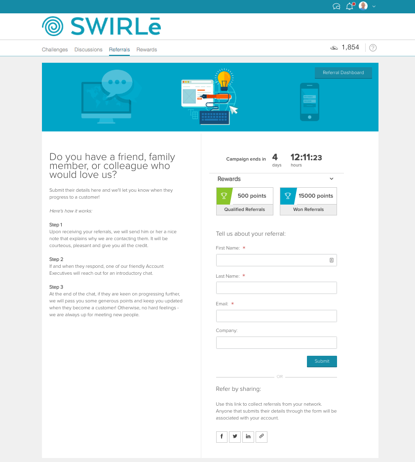 Make it easy and rewarding for your advocates to submit referrals