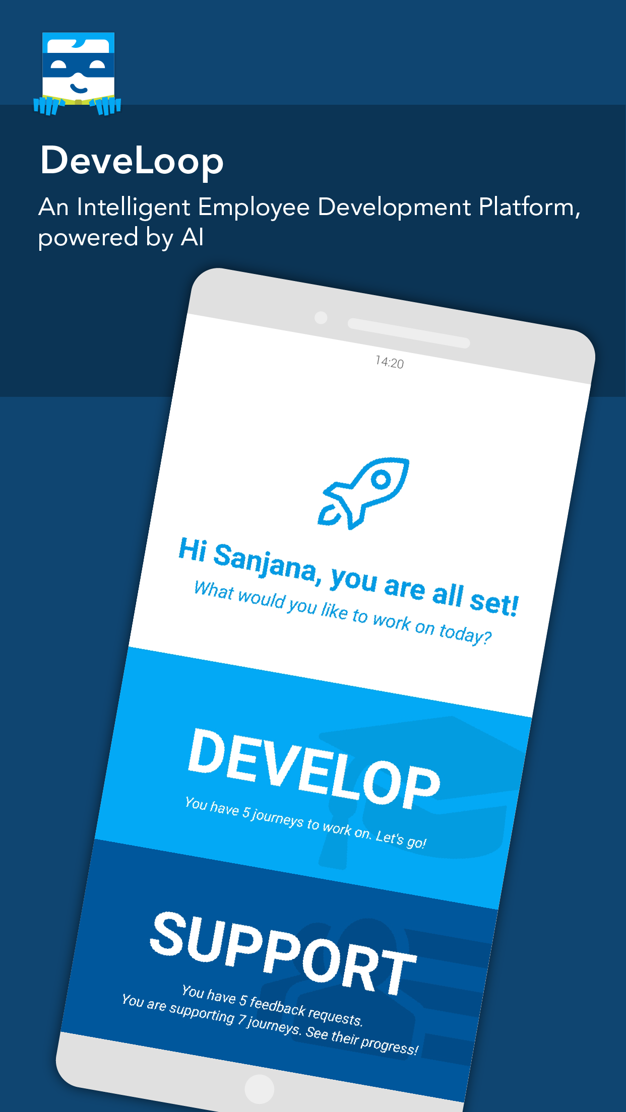 Custom employee development programs via mobile device