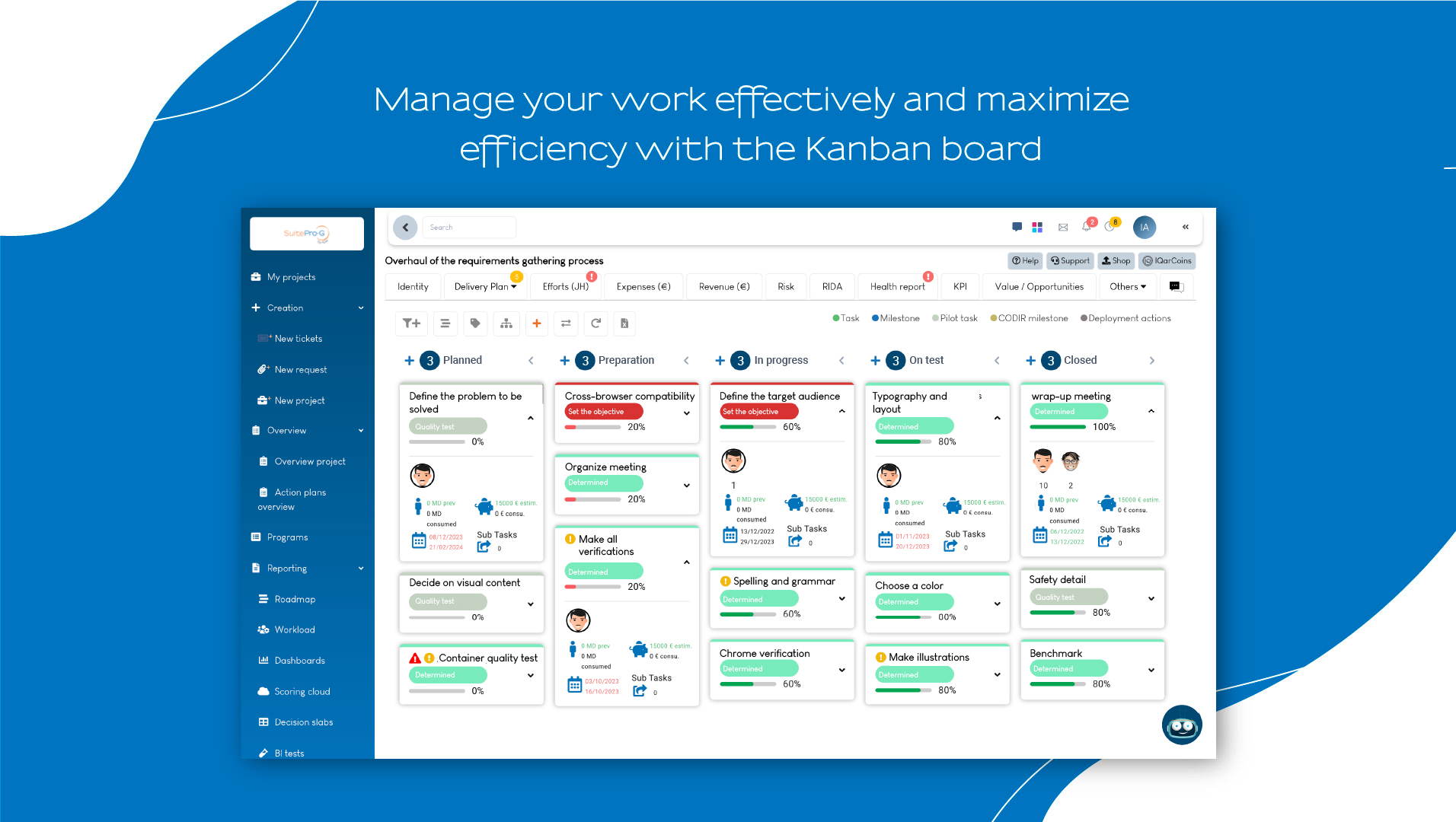 Kanban board in SuitePro-G
