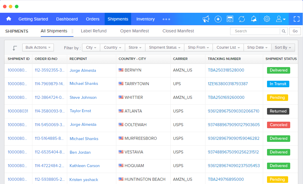Shipping management