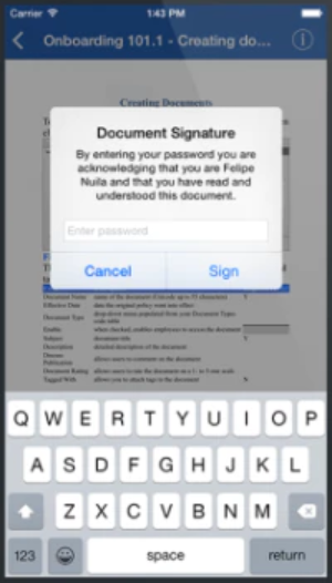 PowerDMS digital signature screenshot