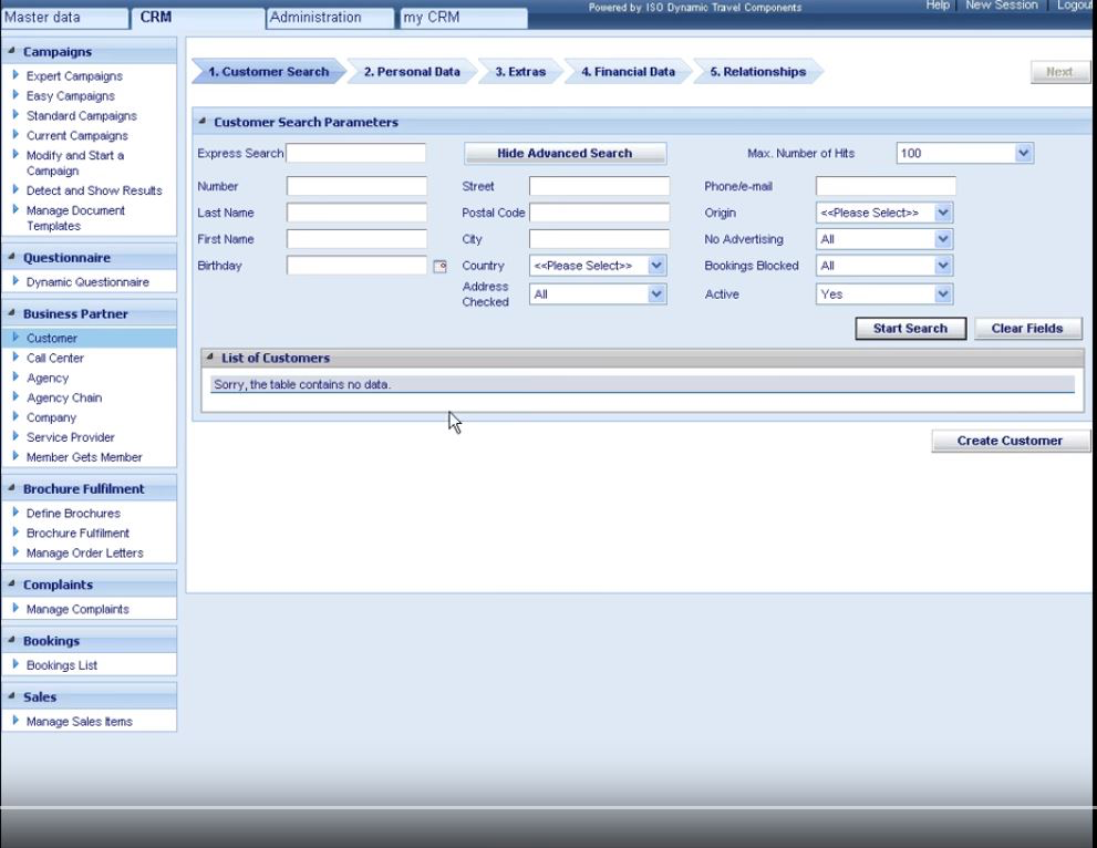 Emerald Software - Emerald customer search dashboard