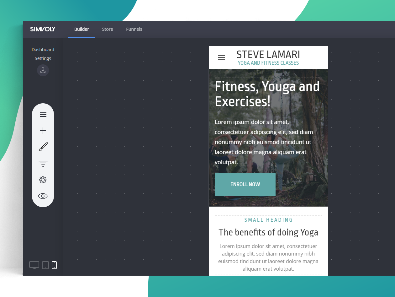 Simvoly Software - Mobile responsive site and editor