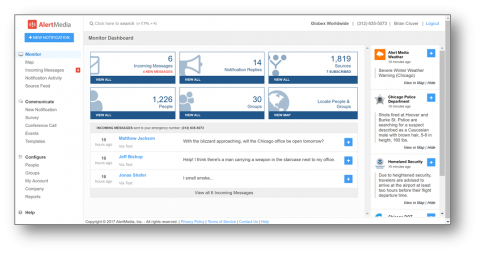 AlertMedia dashboard