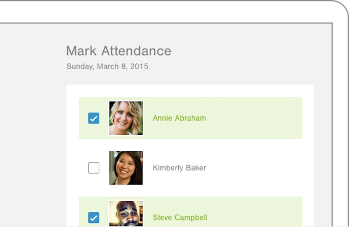 Realm screenshot: Realm users can track event attendance