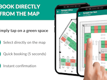 Ronspot Software - Employees can select the desk and parking space of their choice directly on a map and get an instant confirmation.