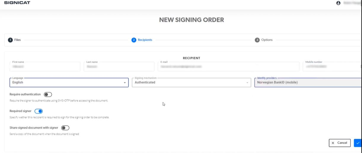 Signicat Software - Signicat signing order management