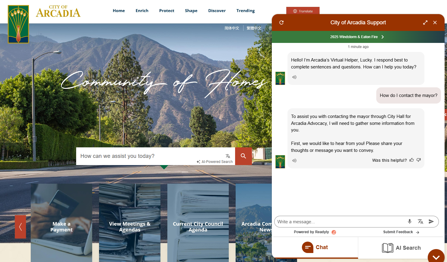 Readyly Software - Readyly AI processes requests to contact the mayor - thumbnail