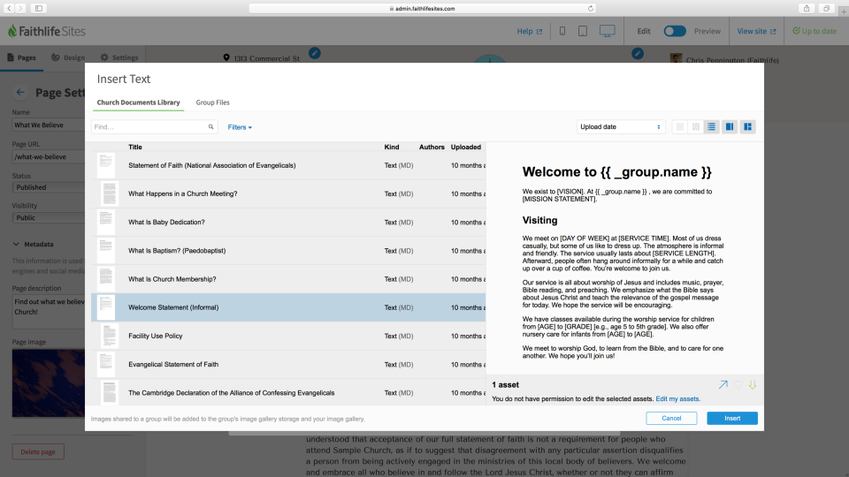 Faithlife Sites Software - 2