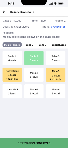Zoniz Restaurants screenshot: Zoniz Restaurants reservations