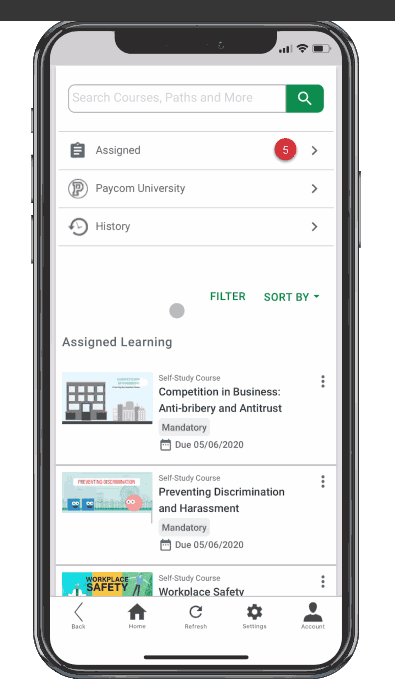 Paycom Software - Paycom assigned learning