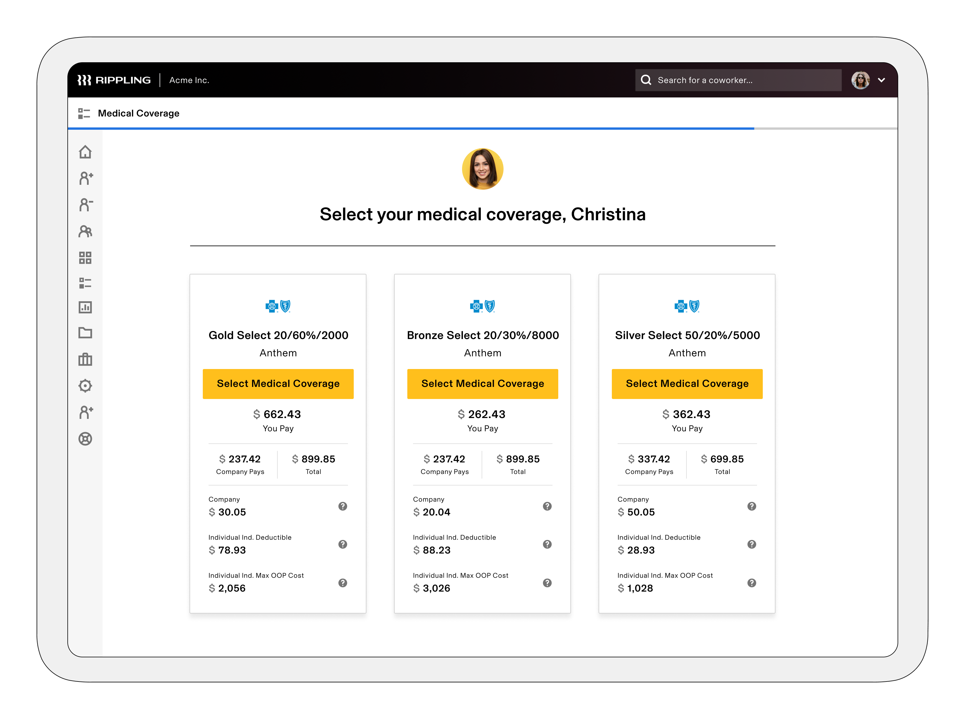 Rippling Software - Rippling Benefits Administration: Easily manage your people's Medical, Dental, Vision, 401K, FSA, HSA, and commuter benefits—all in one, online place.