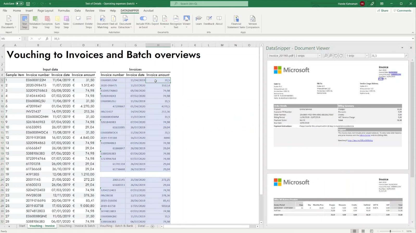 datasnipper excel download