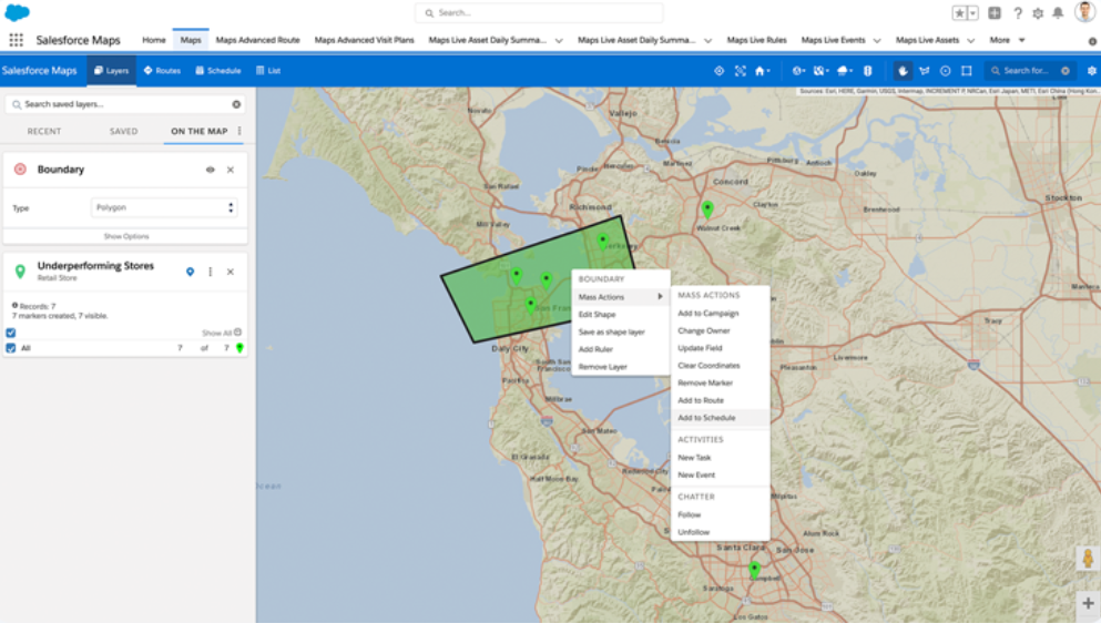 Salesforce Consumer Goods Cloud Software - Consumer Goods Cloud territory mapping