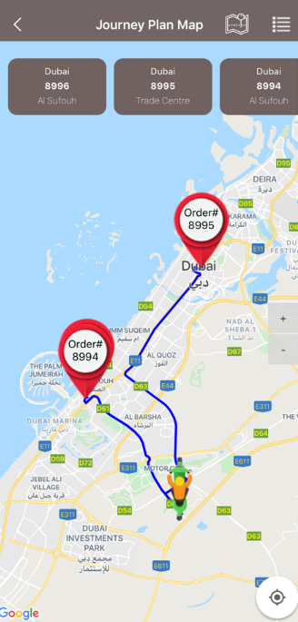 Mile journey plan map