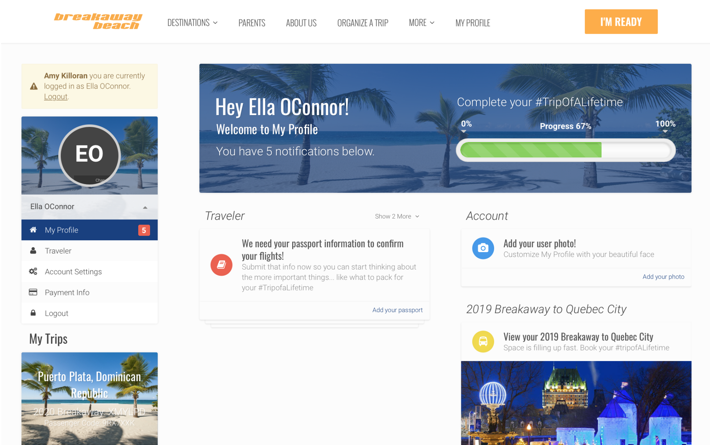 GroupDesk screenshot: Groupdesk traveller portal
