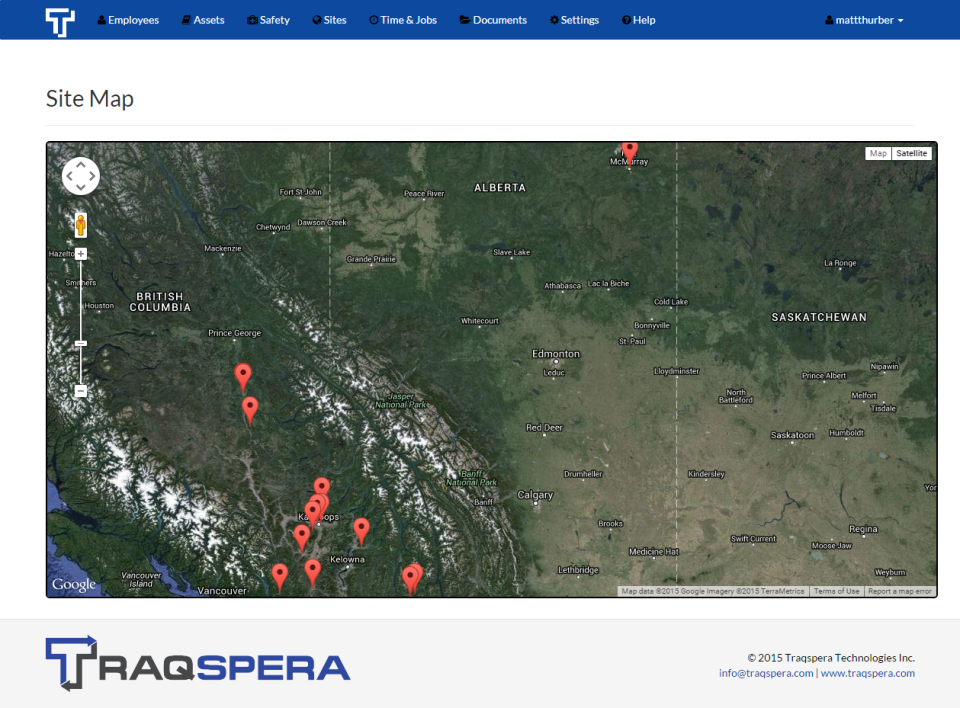 Track sites using Google Maps