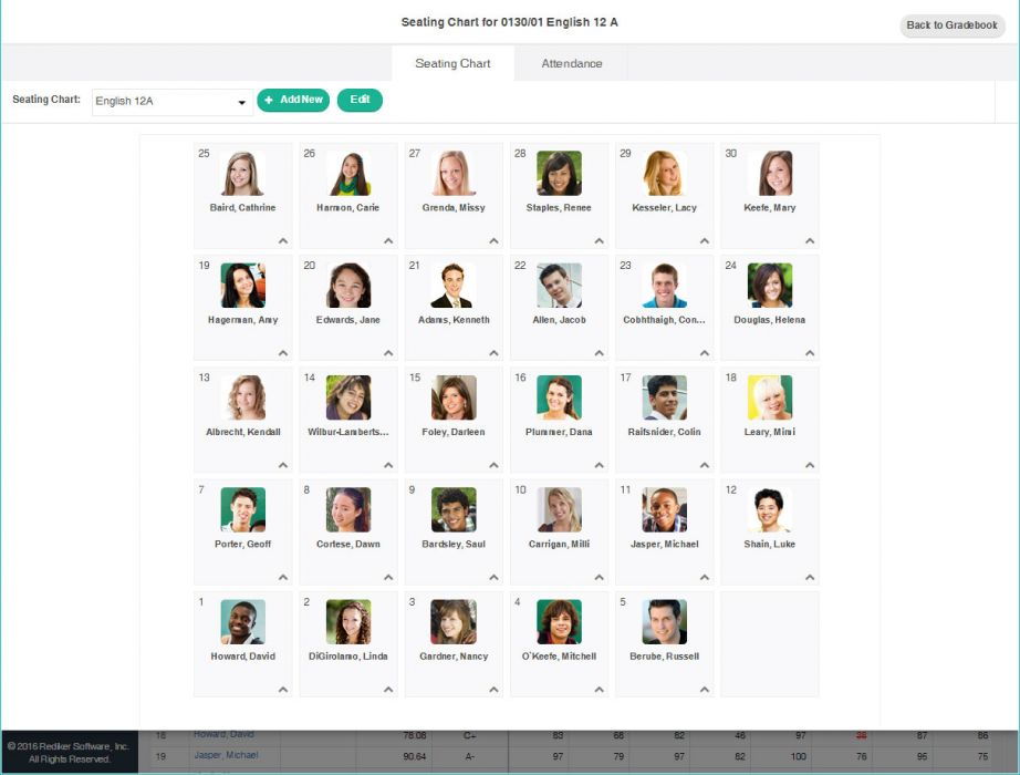 TeacherPlus Gradebook Software - TeacherPlus Gradebook seating charts