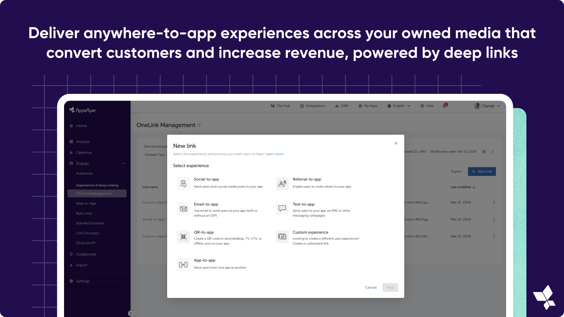 Deliver anywhere-to-app experiences across your owned media that convert  customers and increase revenue, powered by deep links
